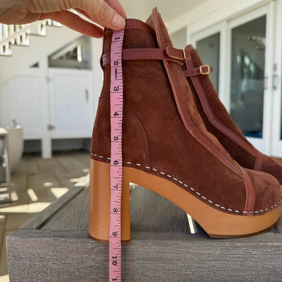 New Swedish Hasbeens Sophisticated Jodhpur Suede Clog Boots Brown EUR 39 - Picture 9 of 14